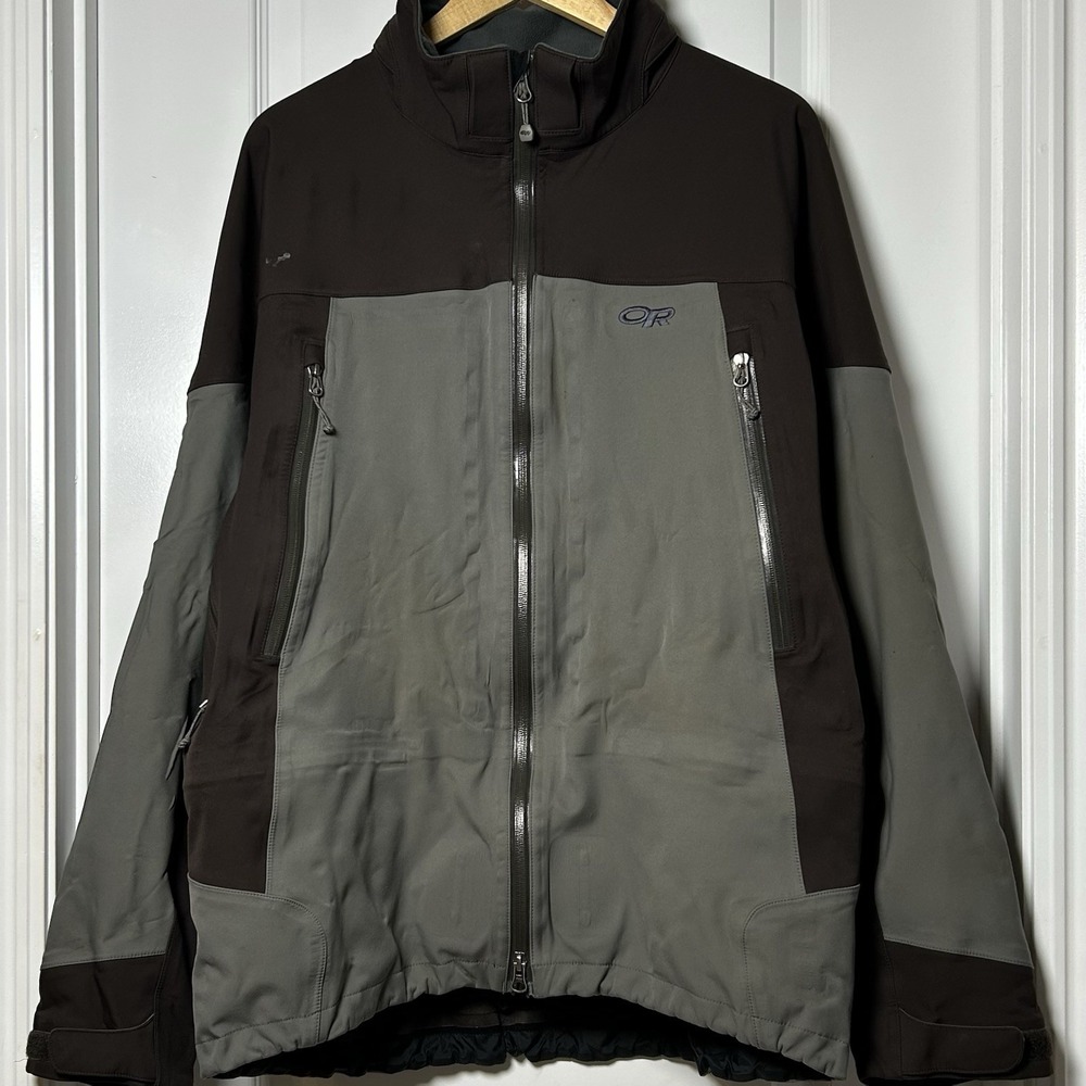 Outdoor Research Black Gray Motto Waterproof Softshell Jacket Gorpcore Style